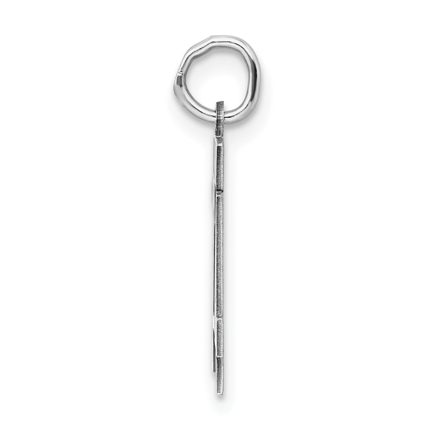 Sterling Silver Silver/Rhodium-Plated Satin Number 74 Charm