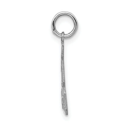 Sterling Silver Silver/Rhodium-Plated Satin Number 93 Charm