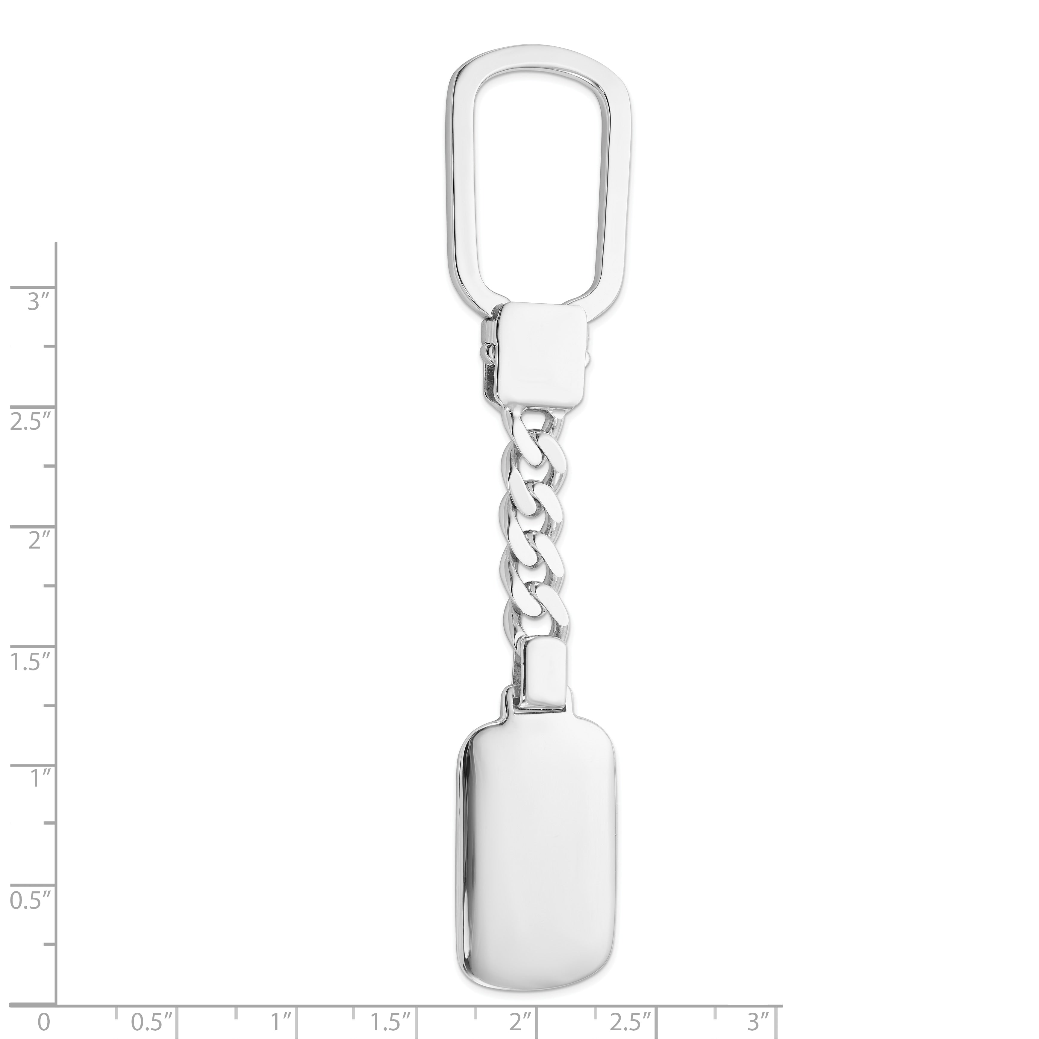 Sterling Silver Rhodium Plated Key Chain