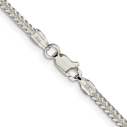 20 Inch Sterling Silver 2mm D/C Square Franco Chain Necklace