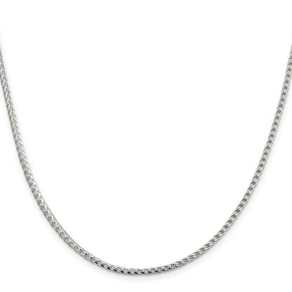 24 Inch Sterling Silver 2.55mm D/C Square Franco Chain Necklace