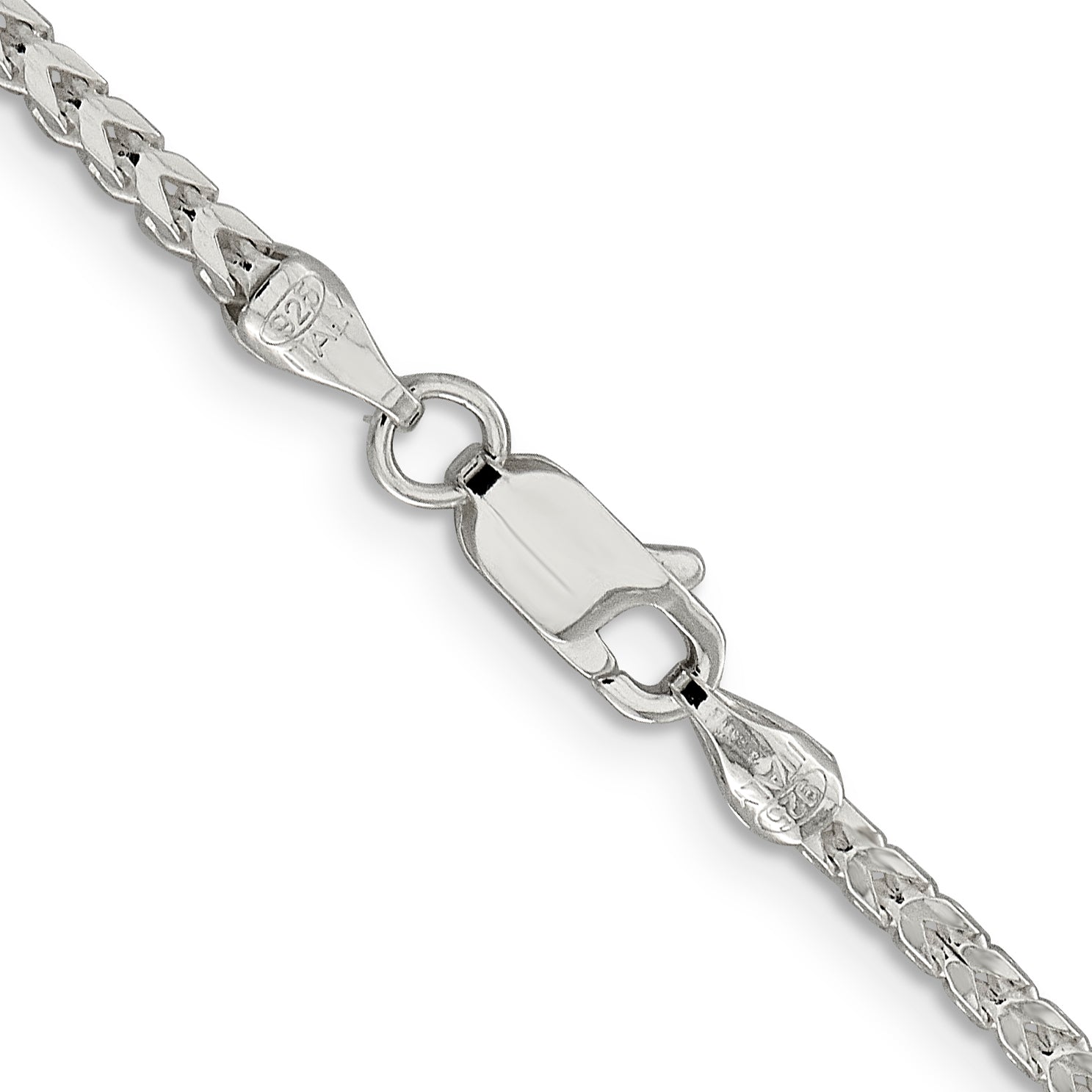 26 Inch Sterling Silver 2.55mm D/C Square Franco Chain Necklace