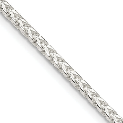 20 Inch Sterling Silver 2.55mm D/C Square Franco Chain Necklace