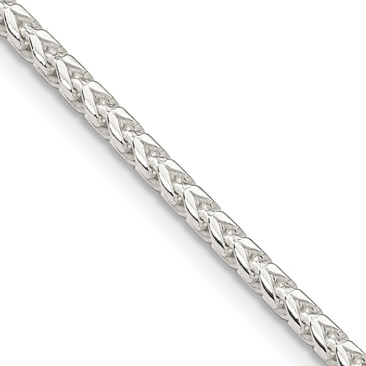 26 Inch Sterling Silver 2.55mm D/C Square Franco Chain Necklace