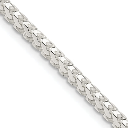 20 Inch Sterling Silver 3.1mm D/C Square Franco Chain Necklace