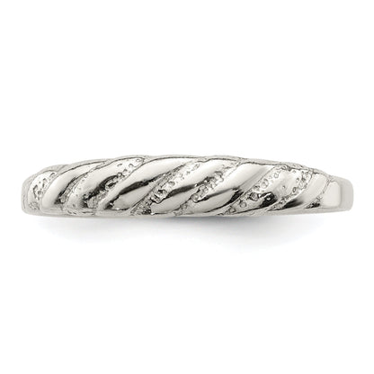 Sterling Silver Diamond Cut Twisted Ring