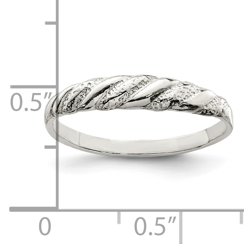 Sterling Silver Diamond Cut Twisted Ring