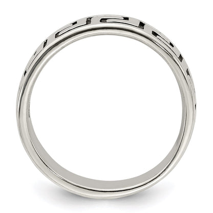 Sterling Silver Antiqued Greek Key Ring