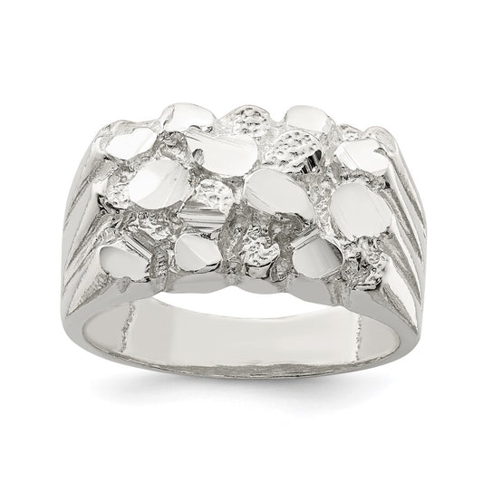 Sterling Silver Men'S Nugget Ring