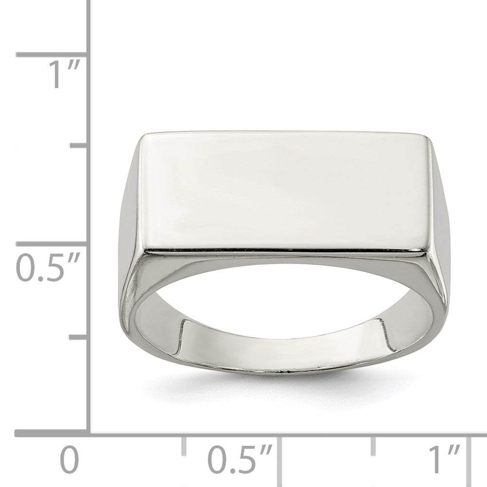 Sterling Silver 9X19mm Closed Back Signet Ring