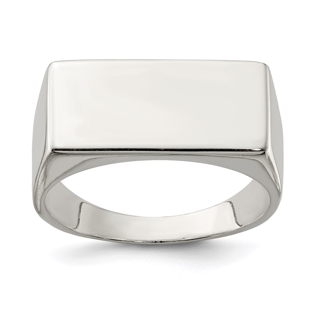 Sterling Silver 9X19mm Closed Back Signet Ring