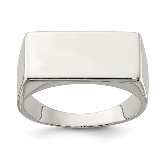 Sterling Silver 9X19mm Closed Back Signet Ring