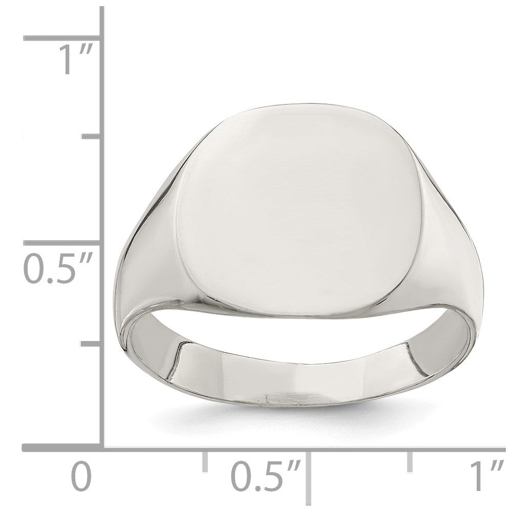 Sterling Silver 14X15mm Closed Back Signet Ring