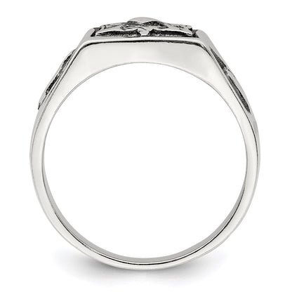Sterling Silver Antiqued Masonic Ring