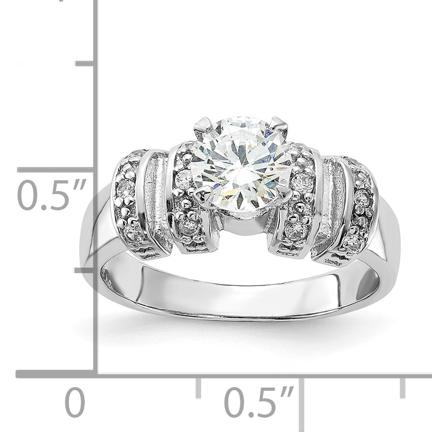 Sterling Silver Cz Ring (Size 6 Only)