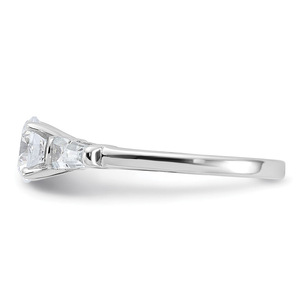 Sterling Silver Rhodium Plated Cz Ring (Size 7 Only)