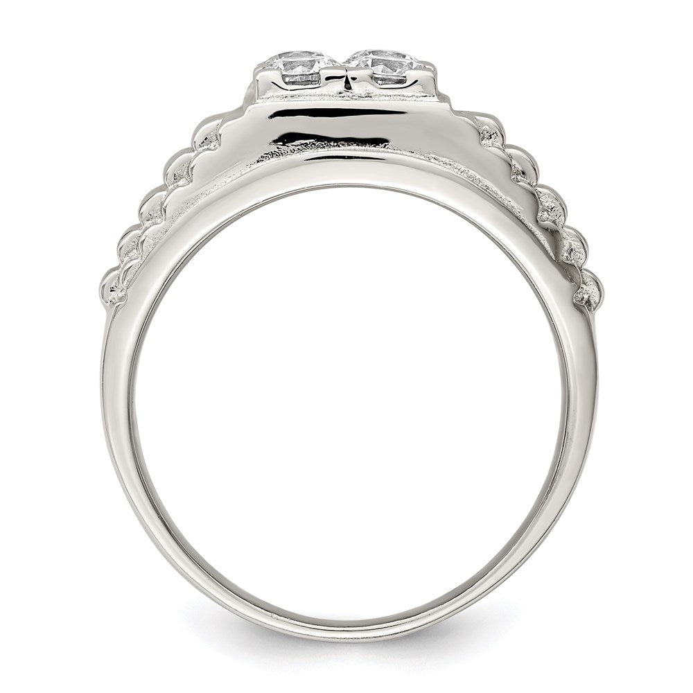 Sterling Silver Rhodium Plated Cz Fashion Ring