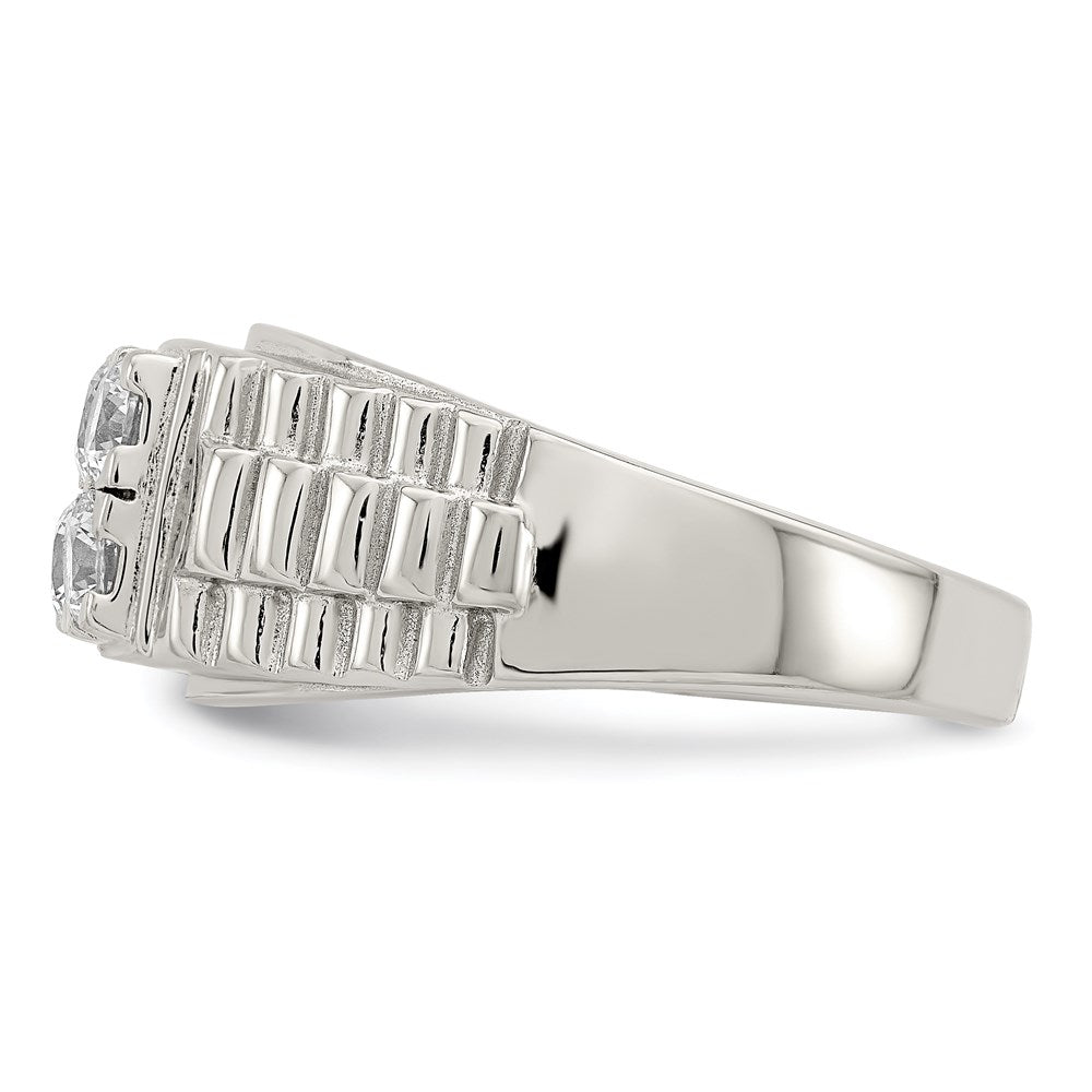Sterling Silver Rhodium Plated Cz Fashion Ring