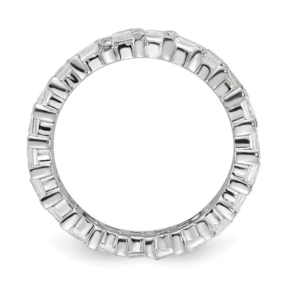 Sterling Silver Cz Double Band Ring