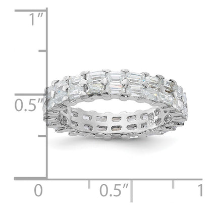 Sterling Silver Cz Double Band Ring