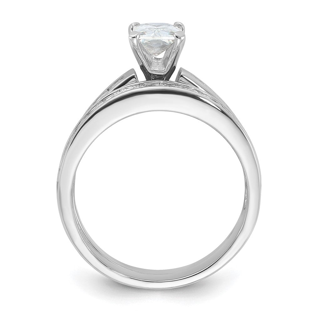 Sterling Silver Rhodium Plated 2 Piece Cz Size 6 Wedding Set Ring