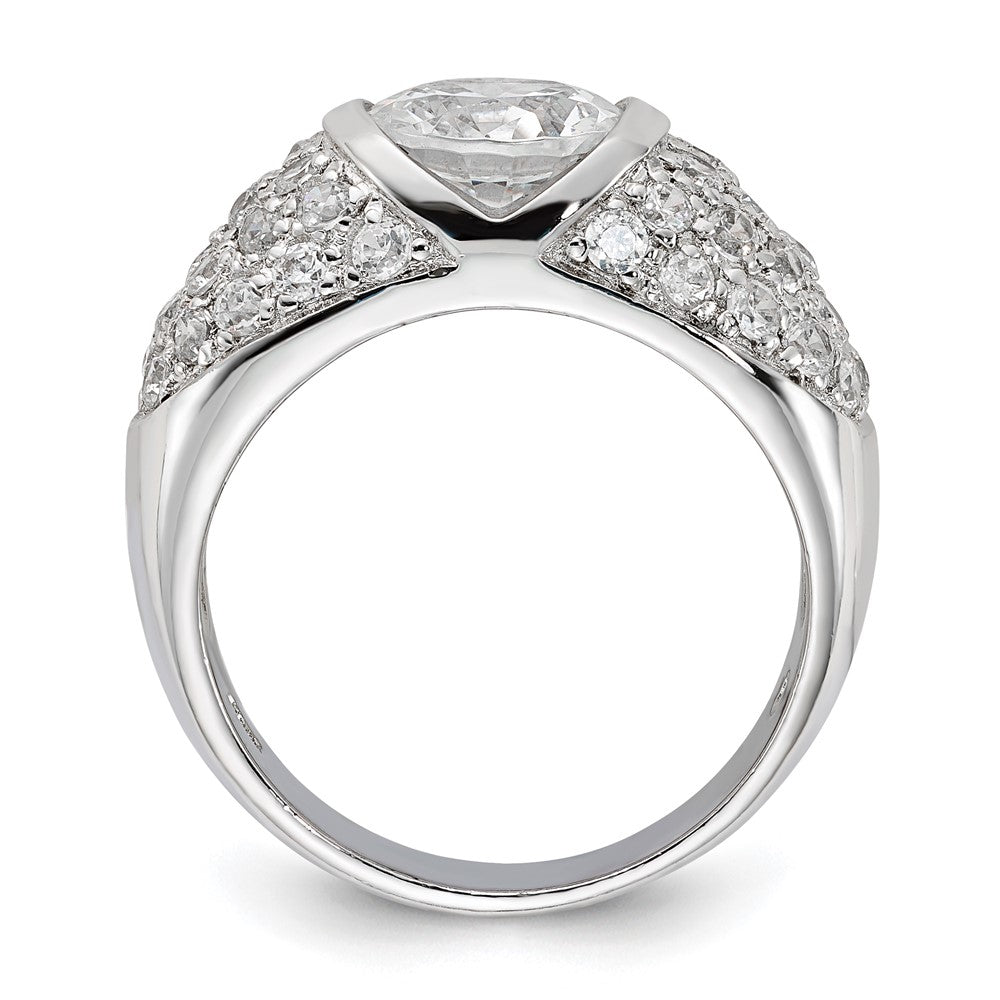 Sterling Silver Cz Domed Ring
