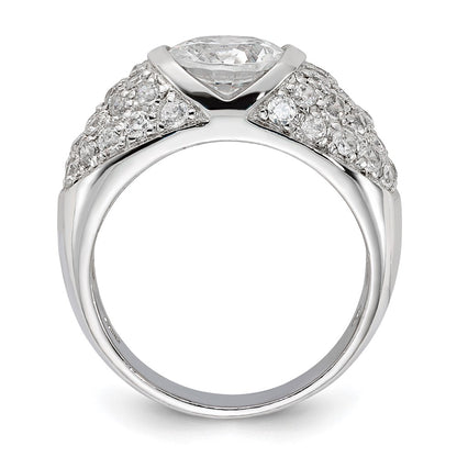 Sterling Silver Cz Domed Ring