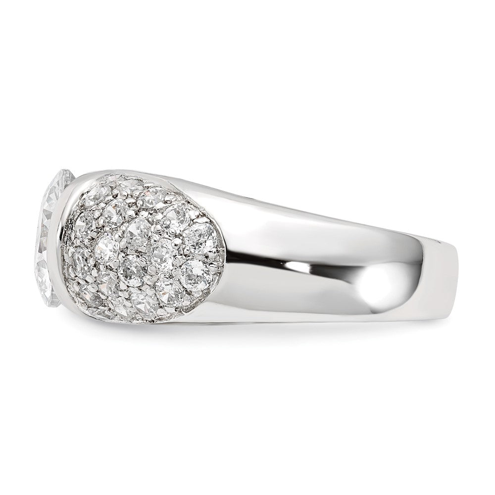 Sterling Silver Cz Domed Ring