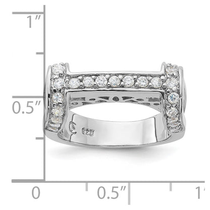 Sterling Silver Fancy Cz Ring