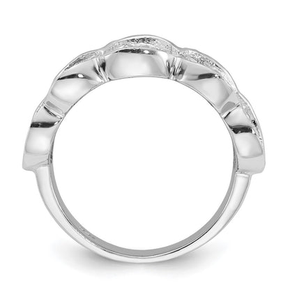 Sterling Silver Fancy Cz Cluster Ring