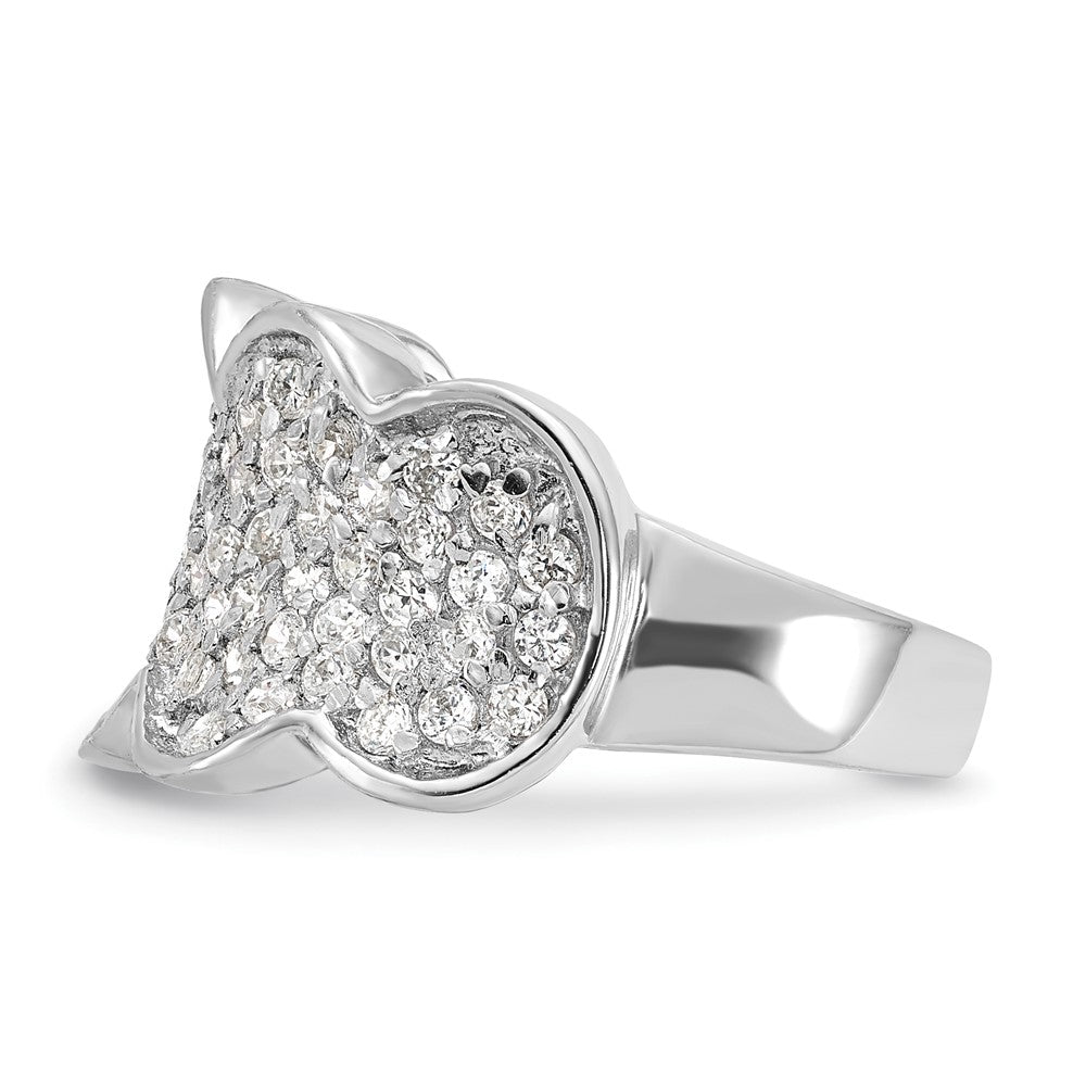 Sterling Silver Fancy Cz Cluster Ring