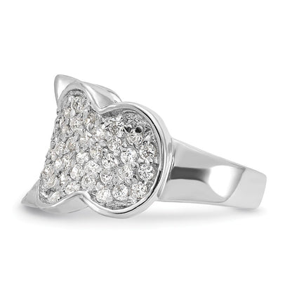 Sterling Silver Fancy Cz Cluster Ring