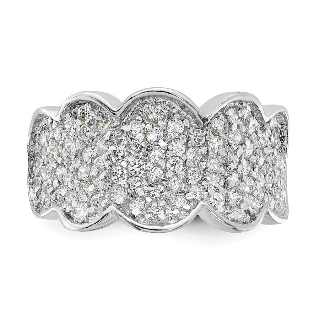 Sterling Silver Fancy Cz Cluster Ring