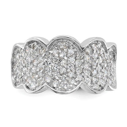 Sterling Silver Fancy Cz Cluster Ring