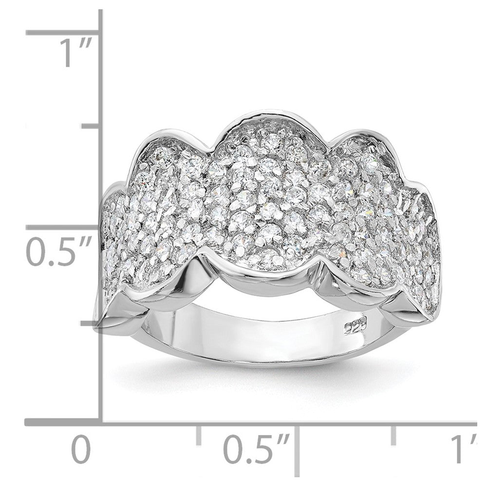 Sterling Silver Fancy Cz Cluster Ring