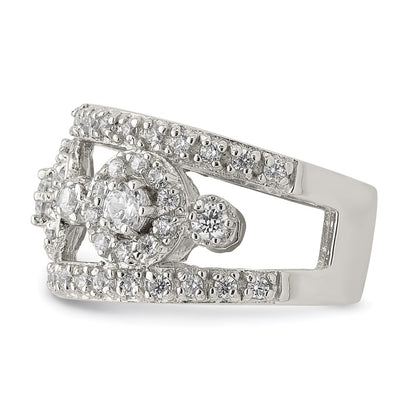 Sterling Silver Cz Polished Ring