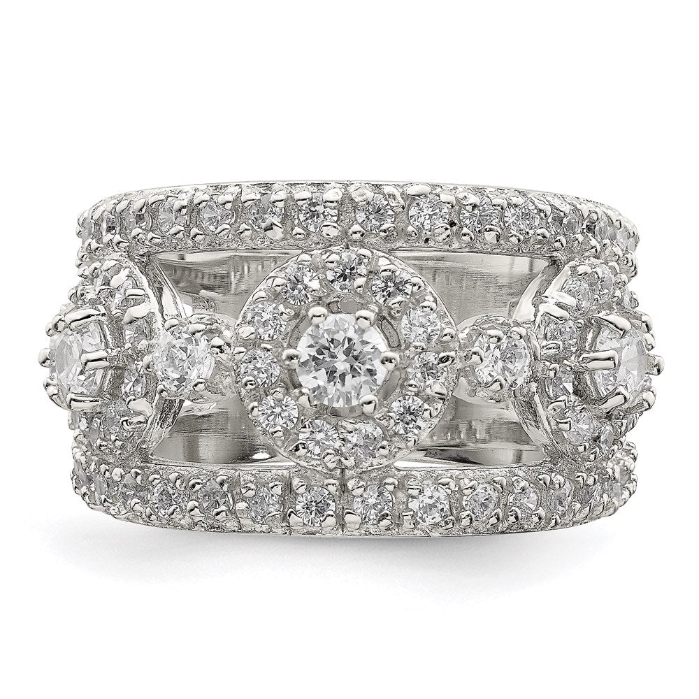 Sterling Silver Cz Polished Ring