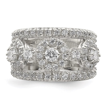 Sterling Silver Cz Polished Ring