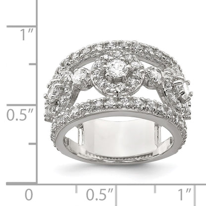 Sterling Silver Cz Polished Ring
