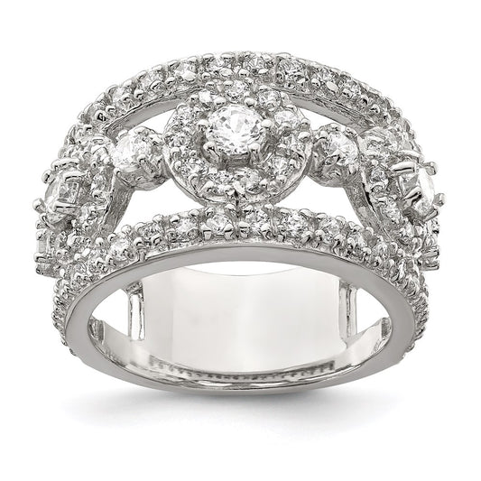 Sterling Silver Cz Polished Ring