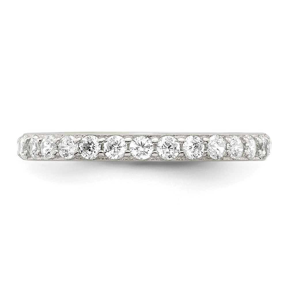 Sterling Silver Rhodium Plated Cz Ring