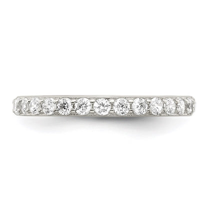 Sterling Silver Rhodium Plated Cz Ring