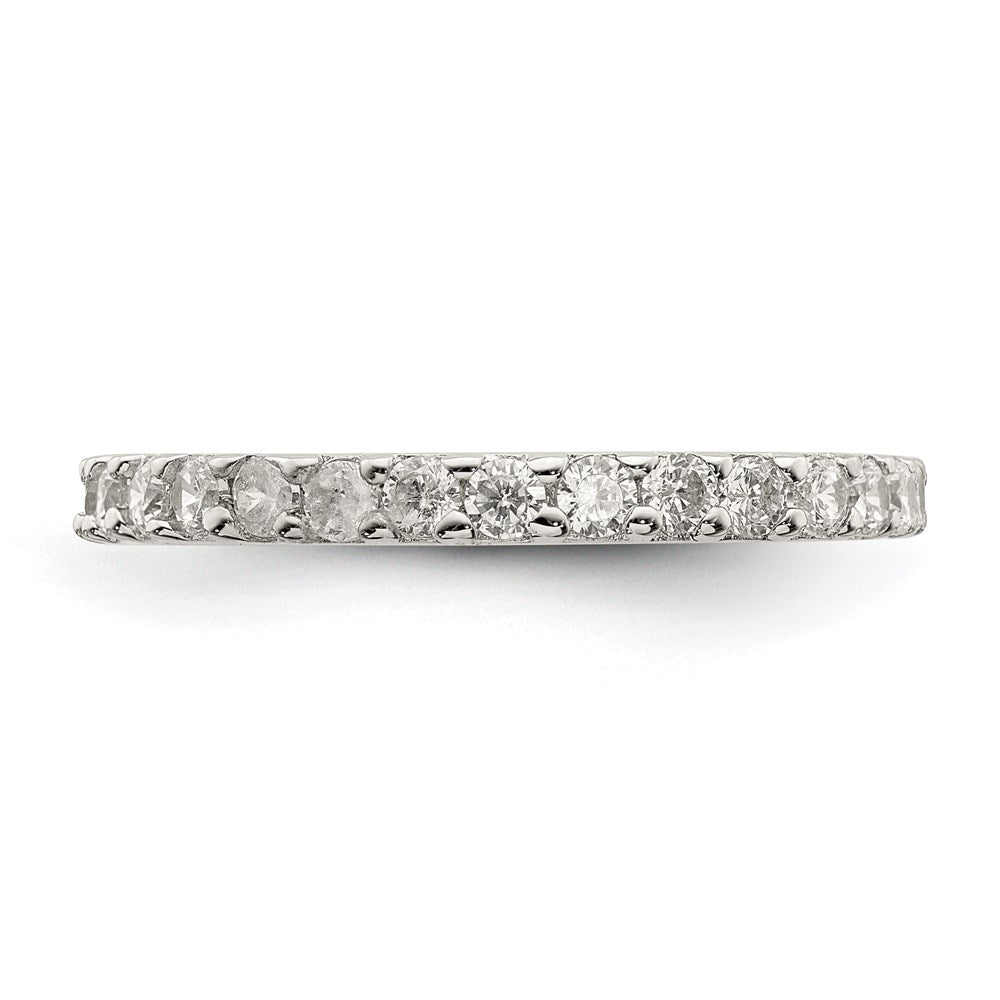 Sterling Silver Rhodium Plated Cz Ring