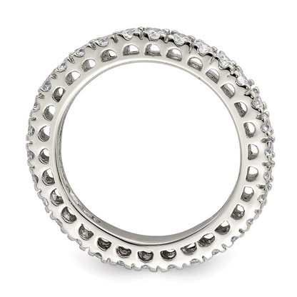 Sterling Silver Rhodium Plated Cz Anniversary Band