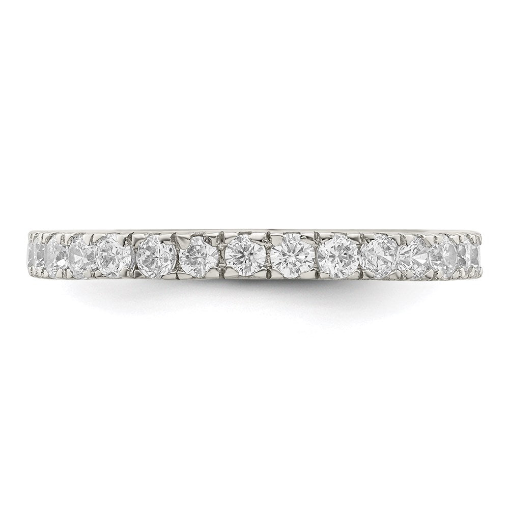 Sterling Silver Rhodium Plated Cz Anniversary Band