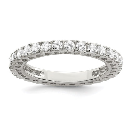 Sterling Silver Rhodium Plated Cz Anniversary Band