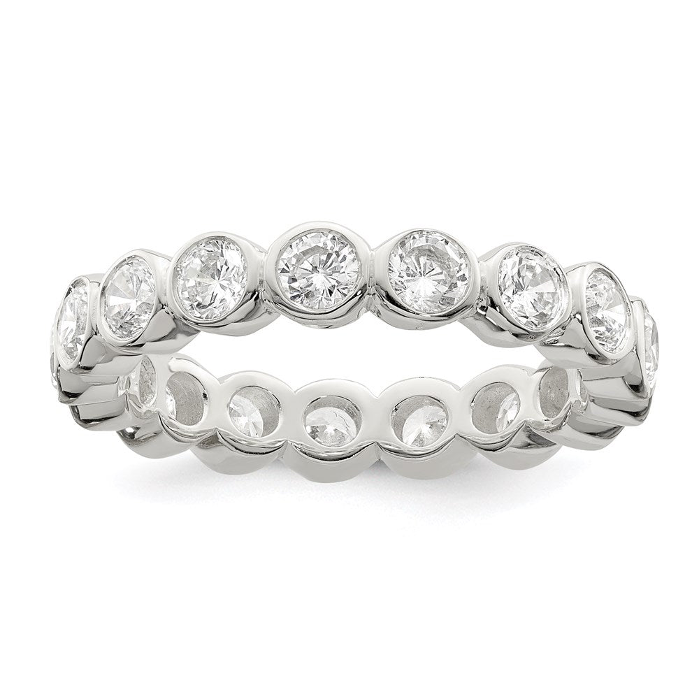 Sterling Silver Cz Band