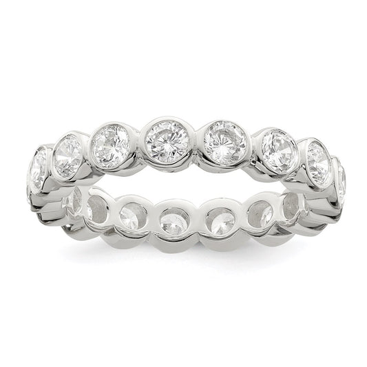 Sterling Silver Cz Band