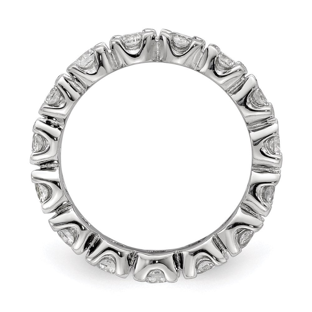 Sterling Silver Rhodium Plated Cz Eternity Ring