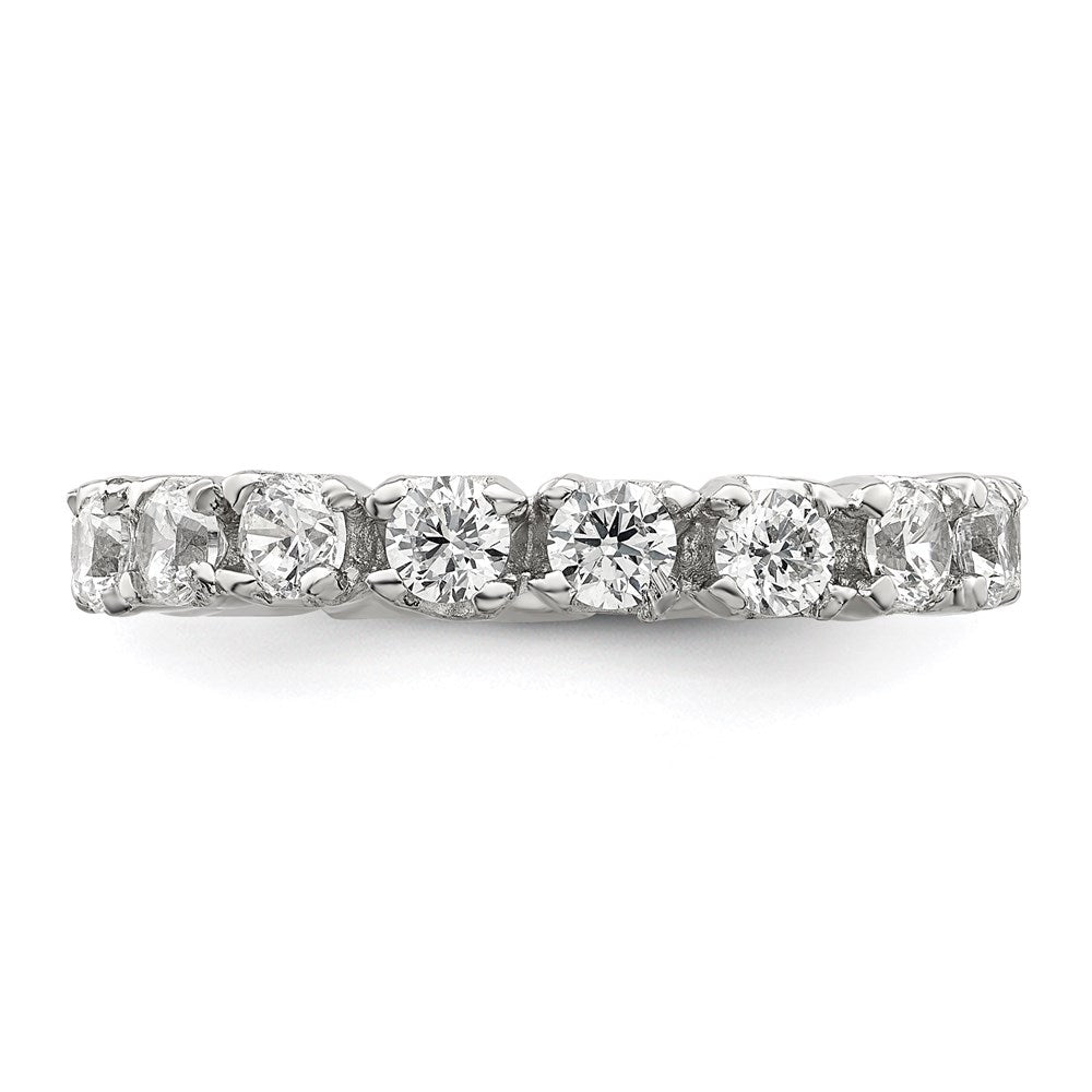 Sterling Silver Rhodium Plated Cz Eternity Ring